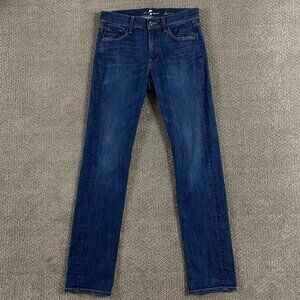 7 For All Mankind Slimmy Jeans Men's 29 Measures 31.5 x 32.75 Blue Stretch